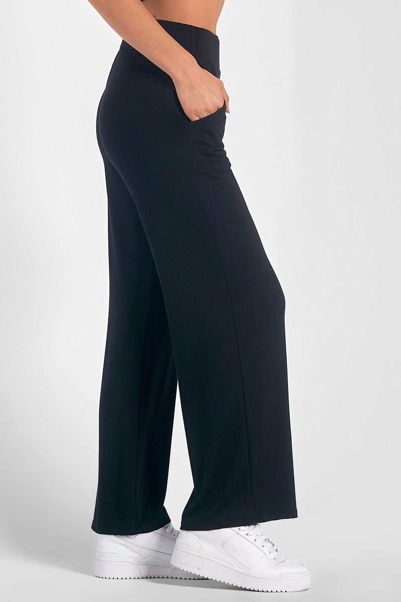 ELAN Tan Casual Rollover Waistband Pants with Drawstring Tie