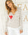 Wooden Ships Striped V-Neck Heart Sweater