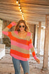 Wooden Ships Striped V-Neck Sweater